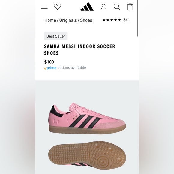 NIB ADIDAS MESSI CLASSIC SAMBA PINK INDOOR LEATHER SOCCER SHOES MENS 10 - Picture 16 of 16